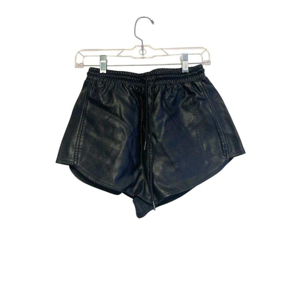 Superdown Kiki Faux Leather Short Women Size Small Black Biker Moto Punk Revolve